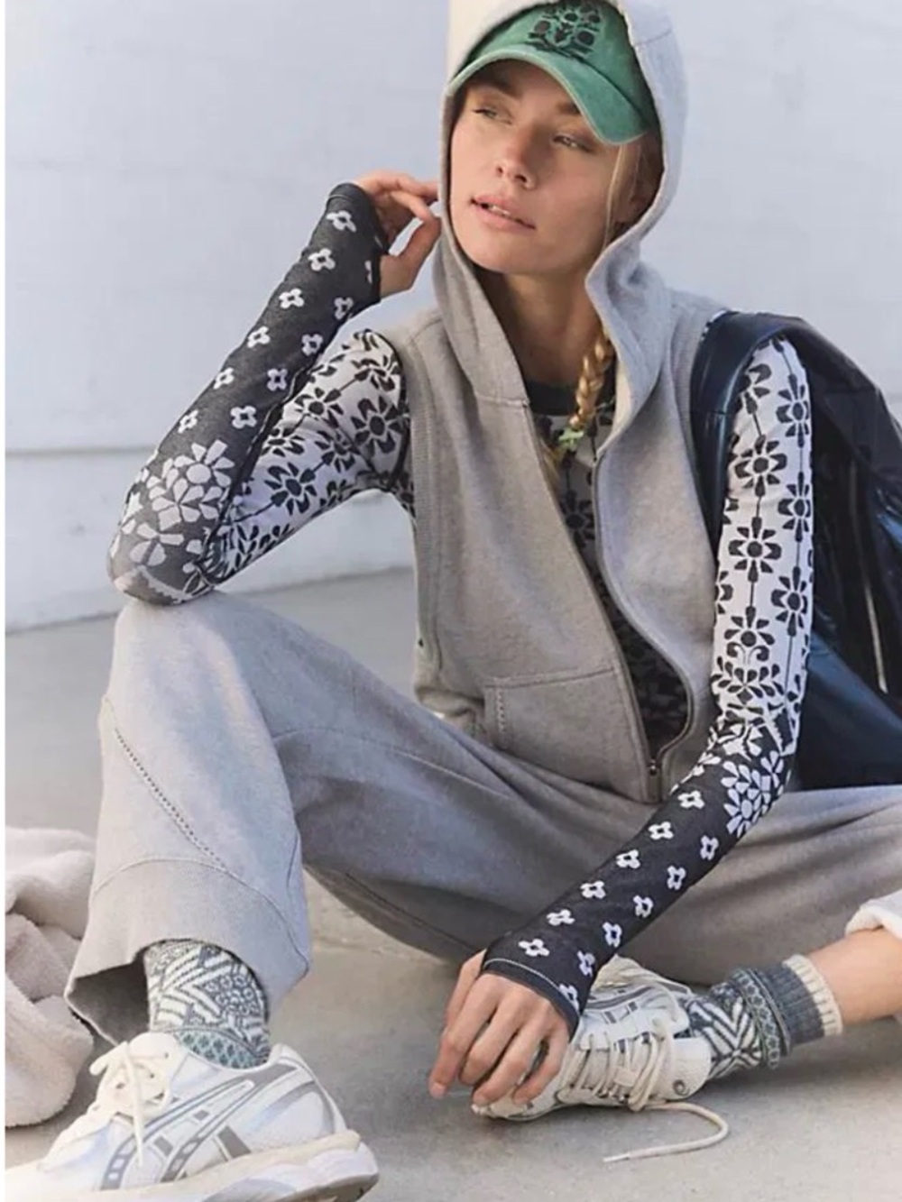 Free People Set Go Gray Onesie Sleeveless Hoodie Jumpsuit - Size XS